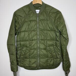 GapFit Olive Green Quilted Bomber Jacket | Lightweight Puffer | Size XS